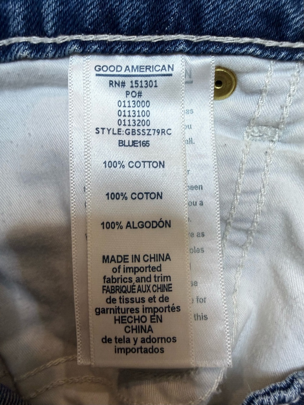 Good American Women’s The Exposed Side Zip Bombshell High Rise Shorts Size 8/29 - Picture 8 of 9